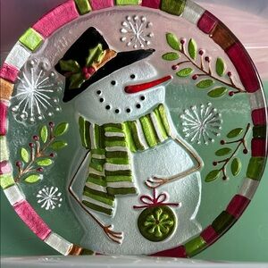 Festive Snowman Decorative Plate